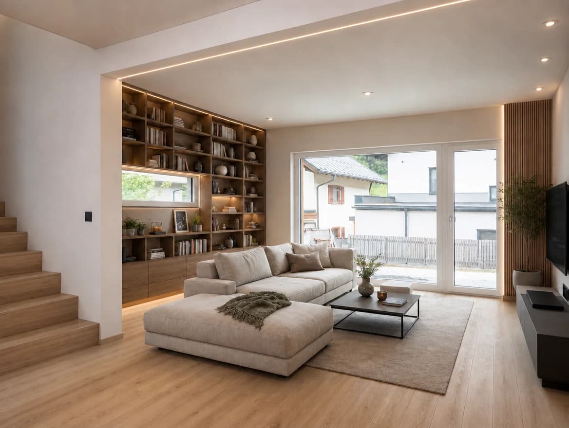 Wohnzimmer im Doppelhaus