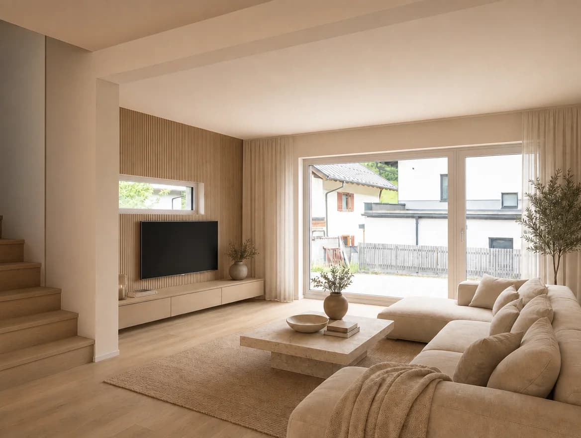 Wohnzimmer im Doppelhaus