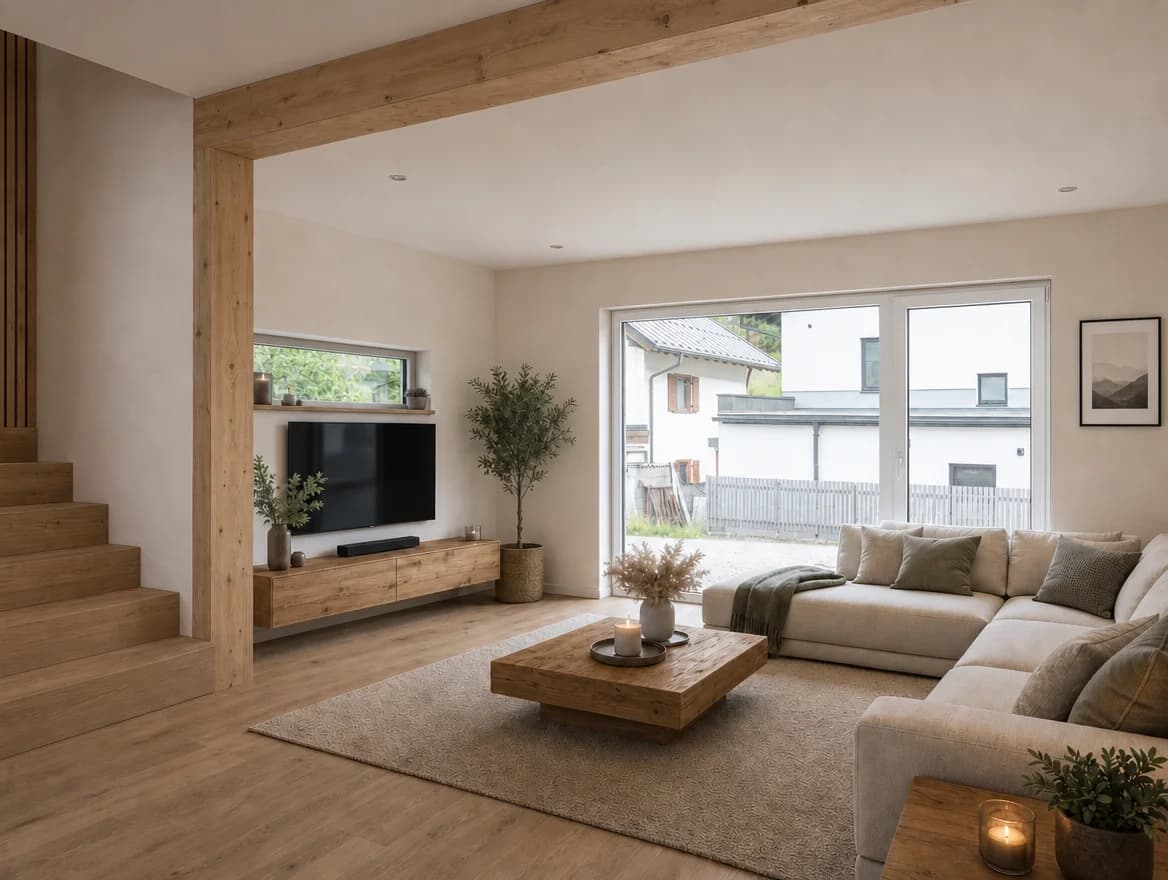 Wohnzimmer im Doppelhaus